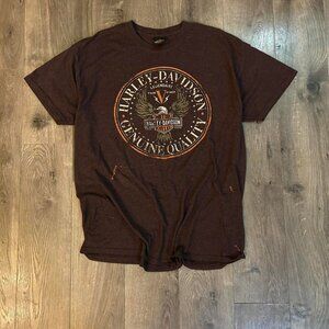 Harley Davidson Men's Brown and Grey T-shirt